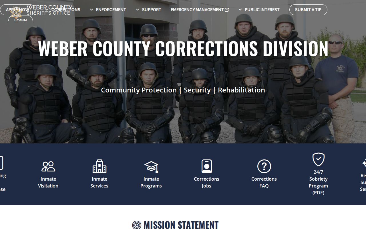 Weber County arrest records corrections services