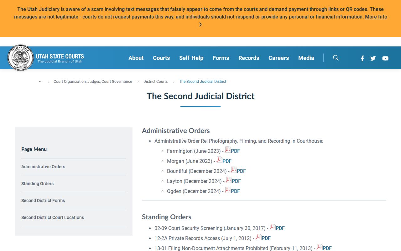 Weber County criminal court cases in Second District Court