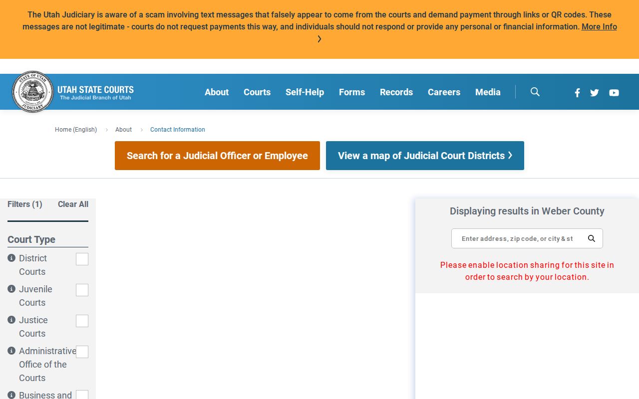 Weber County criminal court case directory