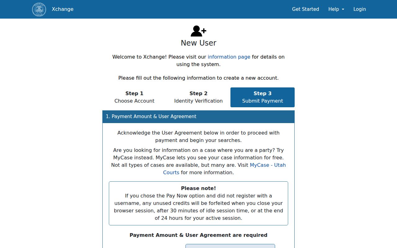 Weber County court case lookup XChange guest registration