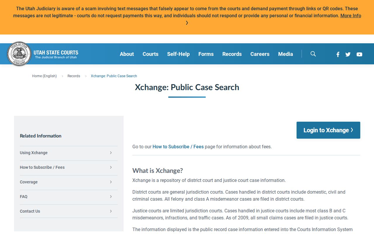 Weber County criminal case XChange public search