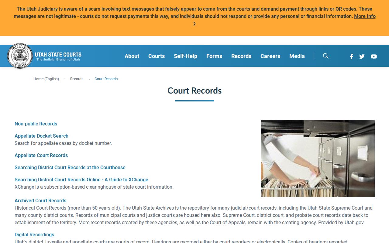 Ogden criminal court record access for Weber County through Utah Courts