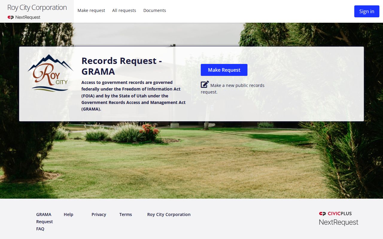 Roy criminal records request portal for police reports in Weber County