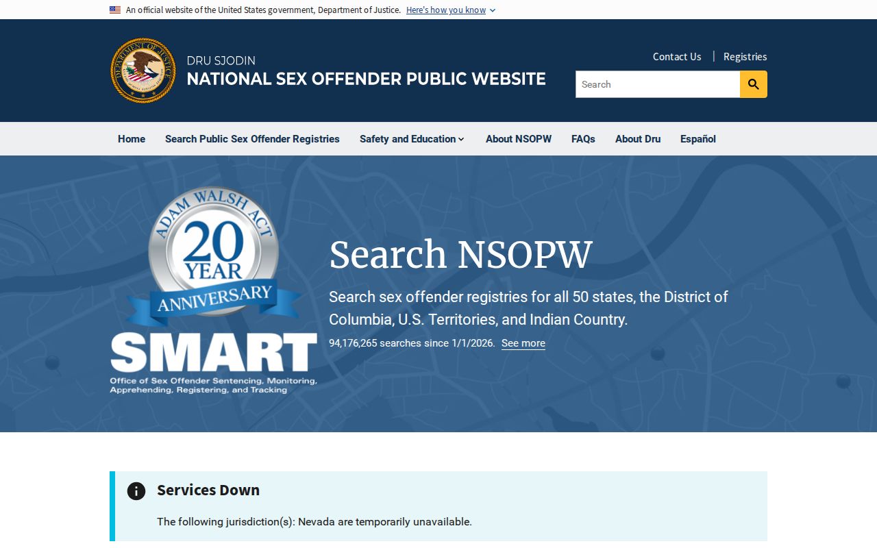 National NSOPW search for a Weber County sex offender lookup