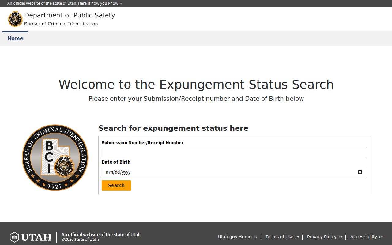 Weber County criminal history expungement status lookup